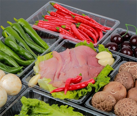 OEM ODM Square Disposable 14*14*2cm Plastic Meat Packaging