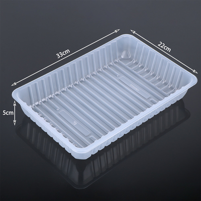 Disposable 33*22*5cm Plastic Food Tray Whole Chicken Meat Dessert Tray PP MAP Frozen Tray