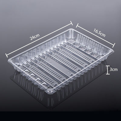 FDA Clear Rectangle 24*16.5*3cm Plastic PET Tray