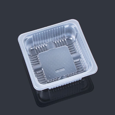 Disposable White 8.5*8.5*3.5cm Mooncake Plastic Pastry Box