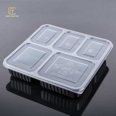 Microwave Safe 5 Compartment FDA Airplane Food Tray With Lid