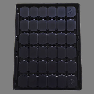 Black PP Electronic Parts Square Blister Packaging Tray