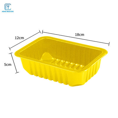 FDA Yellow 18*12*5cm Frozen Food Tray Packaging