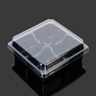 Black Recyclable Square 12*12*5cm Plastic Cake Tray