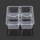 4 Compartment 12*12*5cm Plastic Pastry Packaging