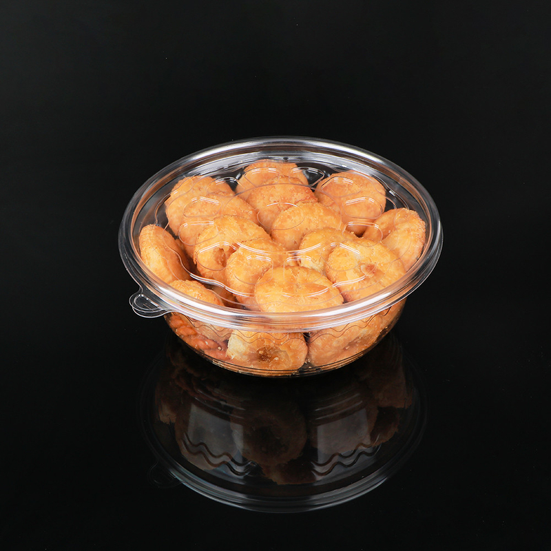 Round Clear Cookies Pastry Disposable Plastic Food Box Desserts Salads