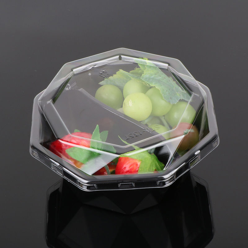 Black Octagon 14.5*14.5*5.5cm Disposable Fruit Tray