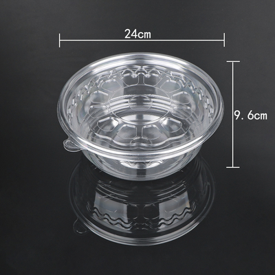 Eco Friendly Large PET Food Bowl Disposable Fruit Salad Containers
