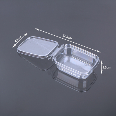 Disposable PET RPET 5oz Plastic Sauce Container Clear Hinged Tamper Proof Containers with Lid