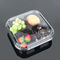 4 Black Food Compartment 21*21*5cm PET Plastic Tray