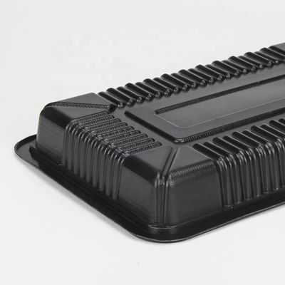 Black Eco Friendly Supermarket 15*23*4.5cm Plastic Meat Tray